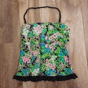 Hula Honey Floral Halter Swim Top Medium